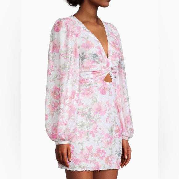 NWT One33 Social Vintage Pink Floral Minidress Size 8 - Picture 3 of 15